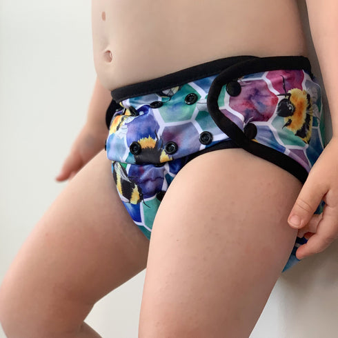 CUSTOMER MARKETPLACE | Seedling Baby Multi-fit Pocket Nappy | DELAMINATED COVER + SLACK ELASTICS